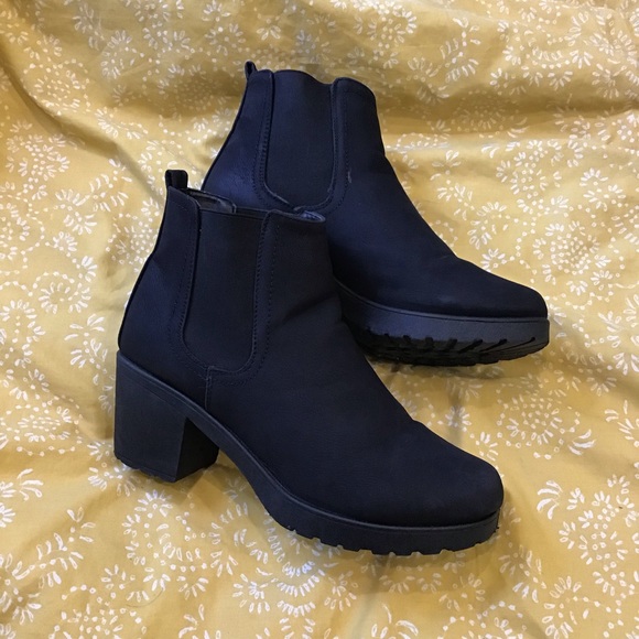 Boohoo Shoes - Boohoo CRUSH Chelsea Black Block Heel Boots